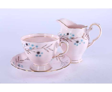 TUSCAN FINE BONE CHINA 'SOUTHERN STAR' PART TEA SERVICE
comprising eight cups, twelve saucers, twelve side plates, two cake p