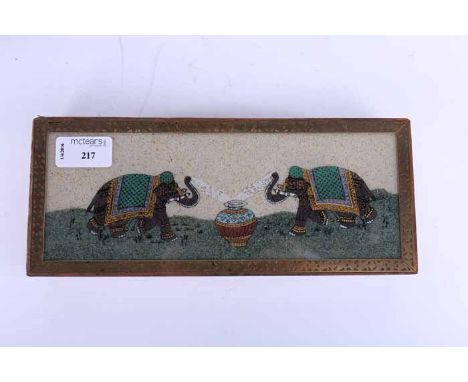 BRASS INLAID TEA CADDY