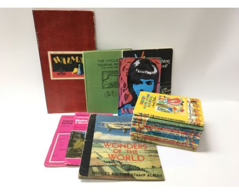 A collection of vintage Noddy books, ordnance survey maps, nestle picture stamp album, cigarette cards, The Illustrated Londo