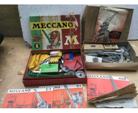 Meccano taped box , set 6, with manuals and a Trix engineering kit and manual