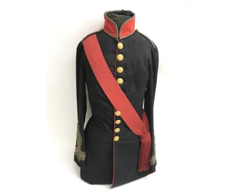 A Victorian Officers tunic for the ordnance corps, with all original gilt buttons and gilt scrollwork on the sleeves.