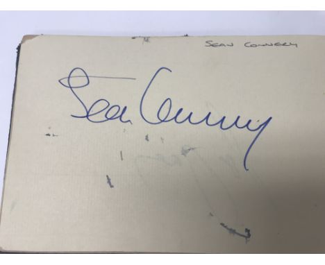 A vintage autograph book containing the signatures of Steve Davis, Tony Meo, Richard Wilson, Gerald Ford, Ed Stewart, Gary Li