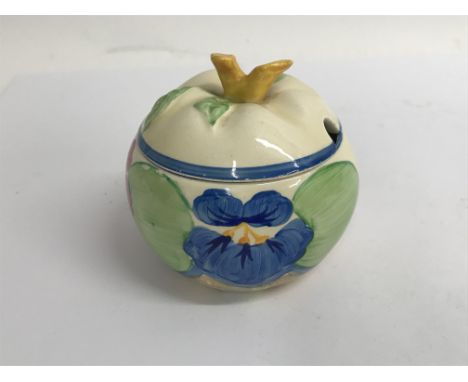 A Clarice cliff preserve jar gay day pattern 8 cm