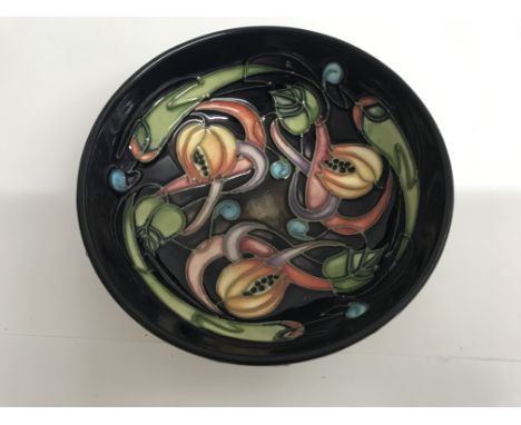 A moorcroft bowl decorated by Emma bossons 2002 Celtic web 12 cm