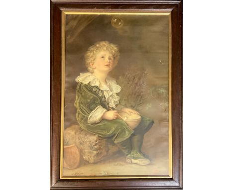 After Sir John Everett Millais, Bubbles, A Child's World, lithographic print, 67cm x 43cm, framed and glazed 