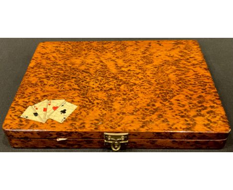 An Art Deco playing card box, fitted interior, c.1940 