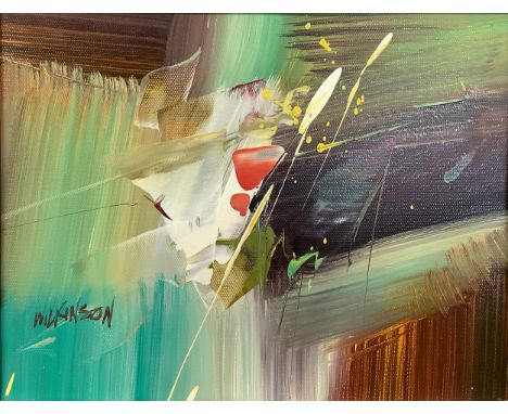 Wilkinson  Abstract, modern British  signed, oil on canvas, 19.5cm x 24.5cm 