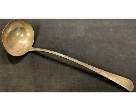 A George III silver soup ladle, London 1802, 186g 
