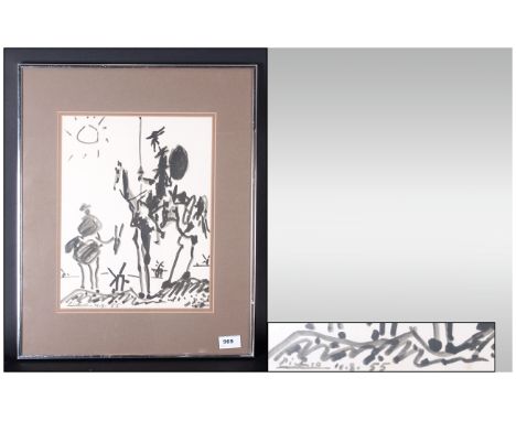 Picasso Contemporary Framed Print, mounted and behind glass. 11 by 13 inches.