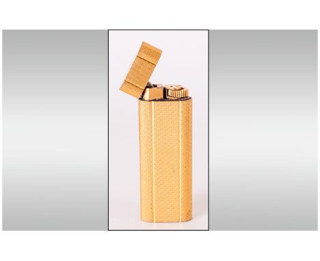 Cartier Paris Gold Plated Cigarette Lighter Engine Turned Case, Numbered 29445G. Looks To Be In Working Order.