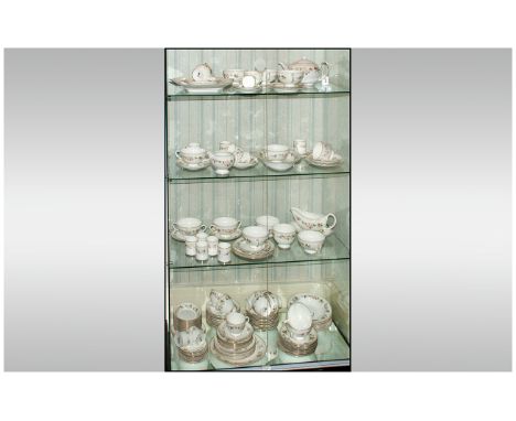 Wedgwood Bone China Dinner Service, 'Mirabelle' R4537, Comprising, 11 tea cups, 13 coffee cans, coffee pot, tea pot, dinner p