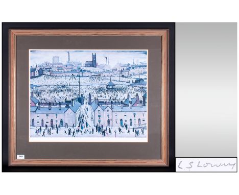 L.S.Lowry 1887-1976 Pencil Signed Limited Edition Coloured Print Of 850 Only. Titled 'Britain At Play' Stamped by the Fine Ar