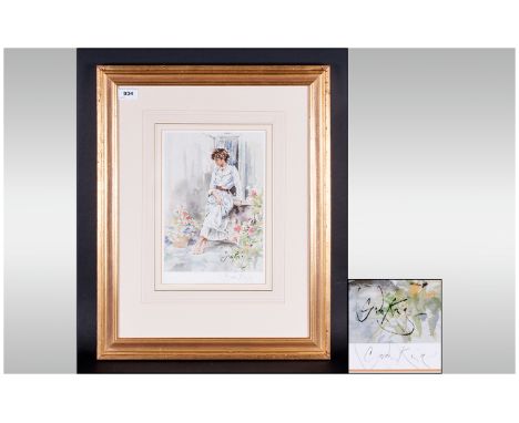 Gordon King Pencil Signed Limited Edition Fine Art Colour Print Mounted & framed behind glass. 21.5x17'' including frame.