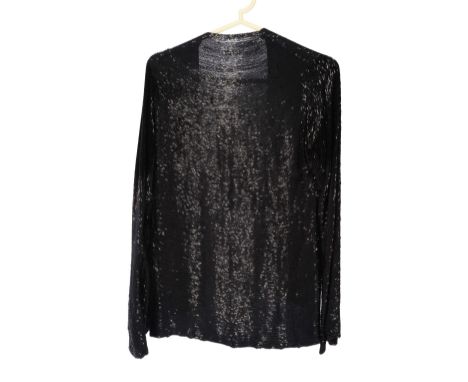 A LADIES BLACK BUGLE BEAD EVENING JACKET 