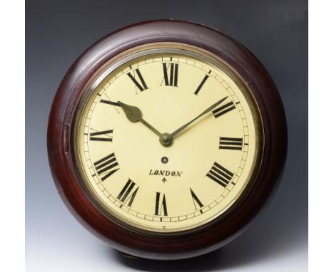 AN ENGLISH 10" DIAL TIMEPIECE the white Roman dial inscribed London with military broad arrow beneath, single fusee movement 