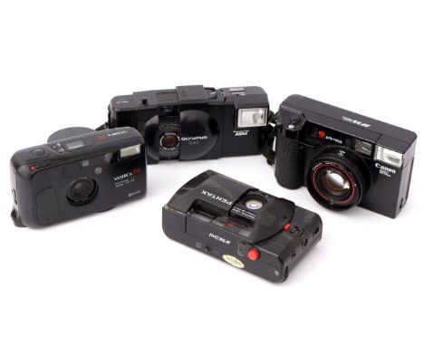 Four Compact 35mm Cameras, including Yashica T4, Canon AF35ML, Pentax PC35AF and Olympus XA1 (4)