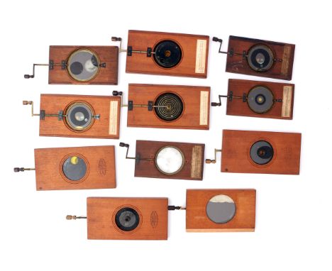 A Set of Six Watkins & Hill Opticians Astrological Mechanical Magic Lantern Slides, including 'comet', 'tides' and more, toge