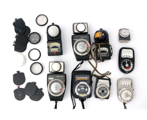 A Collection of Various Light Meters, including Gossen Lunasix 3, Spectra Combi II, Weston Euro-Master and more (a lot)