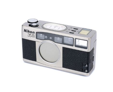 A Nikon 35Ti Compact Film Camera, with Nikkor f/2.8 35mm lens, lacking battery cover, untested