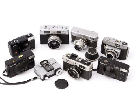 A Selection of 35mm Compact Cameras, including Mamiya U, Ricoh Auto Half and more (a lot)