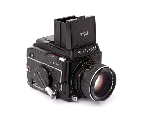 A Mamiya M645 1000s Medium Format Camera, with Mamiya-Sekor f/2.8 80mm lens