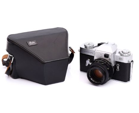 A Leica Leicaflex SLR Camera, chrome, with Leitz Summicron-R f/2 50mm lens, in maker's caseCONDITION REPORT: Shutter working,