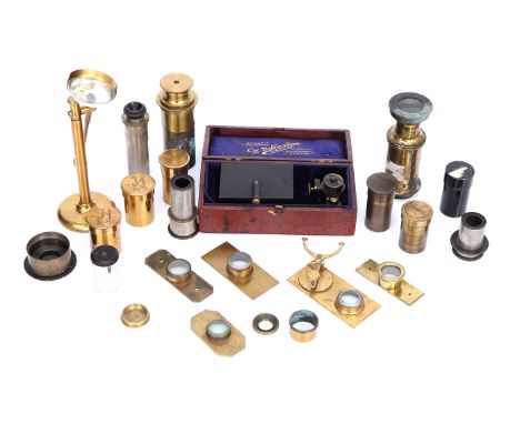 Microscope Accessories, including bull's eye condenser, camera lucida, compressor (a lot)