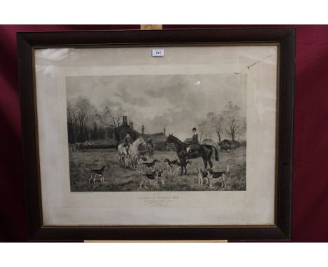 Henry Frederick Lucas Lucas (1848-1943) black and white print - Linlithgow and Stirlingshire Hunt, Golfhall 1922, in original