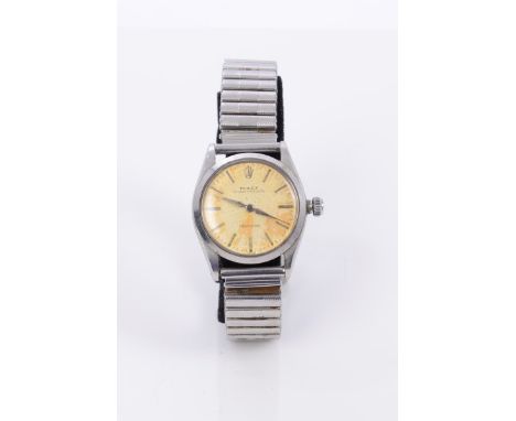 1940s gentlemen's Rolex Oyster Speedking Precision wristwatch with manual wind movement, the circular champagne coloured dial