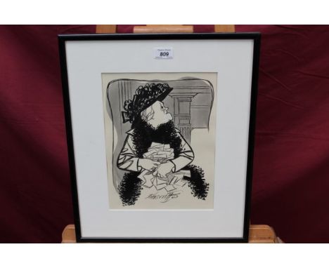 Robert Stewart Sherriffs (1906 - 1960), pen and ink illustration - Margaret Rutherford, published in The Sketch 15th June 193