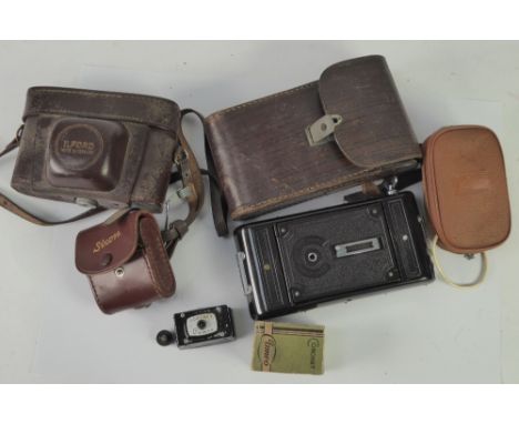 BOXED CORONET 'CAMEO' MINIATURE/SPY CAMERA to take 13 x 18mm images on roll film and with original INSTRUCTION LEAFLET.  TOGE