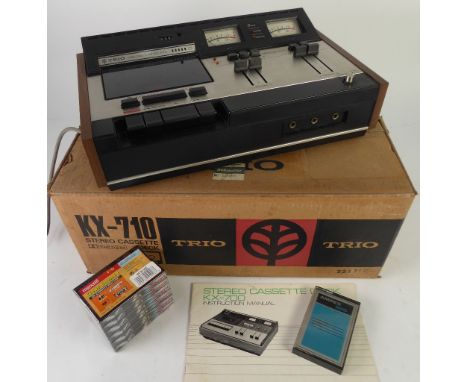 A VINTAGE TRIO, STEREO CASSETTE, TAPE DESK.   TOGETHER WITH ORIGINAL INSTRUCTION MANUAL and manufacturers box, produced in th