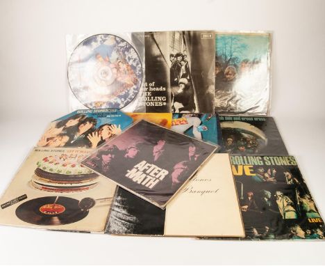 RECORDS, VINYL - COLLECTION OF ROLLING STONES ALBUMS, to include; Aftermath (Mono shadow sleeve Stereo record), Satanic Majes