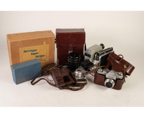 FENITZ USSR SLR CAMERA No 3M, in original brown leather case, PAXETTE SLR CAMERA by Braun Norberg, in brown leather case, a Q