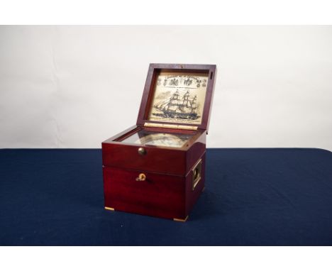 A MODERN MAHOGANY CASED SEWILLS SEALORD, MAKER TO THE ADMIRALTY SHIPS CHRONOMETER, in gimballed brass case 