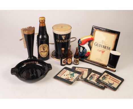 GUINNESS RELATED COLLECTABLES to include; pottery Toucan easel photo frame with oblong aperture, 8" x 6 3/4$ (20.3cm x 17.2cm