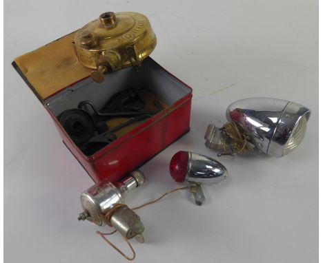 'MONITOR' TOURING STOVE, British made, compact primus type stove, in original pictorial lidded tin box, 6" (15.2cm) wide and 