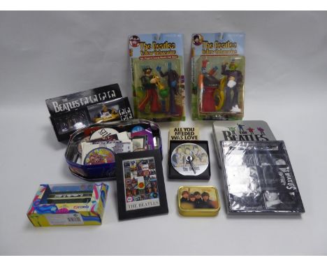 BEATLES COLLECTABLES, to include; 2 Yellow Submarine Figures by McFarlane Toys, still sealed, Ringo with apple bonker and Geo