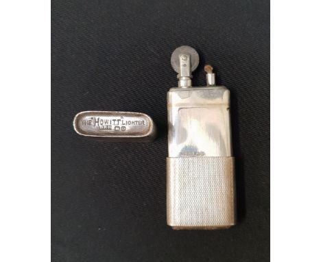 GEORGE VI SILVER CIGARETTE LIGHTERmarked The Howitt Lighter, with engine turned decoration, Sheffield 1946 by Dudley Russell 