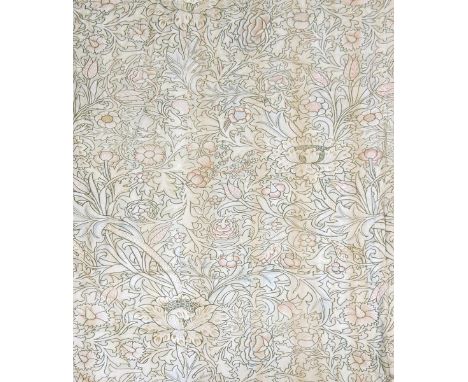 Four various Morris &amp; Co Trent printed linen curtains designed by John Henry Dearle, designed 1888, decorated with a flor