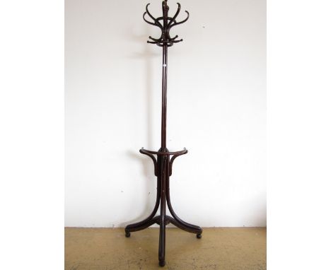 A late 19th / early 20th Century bentwood coat, hat and umbrella stand, 200 cm