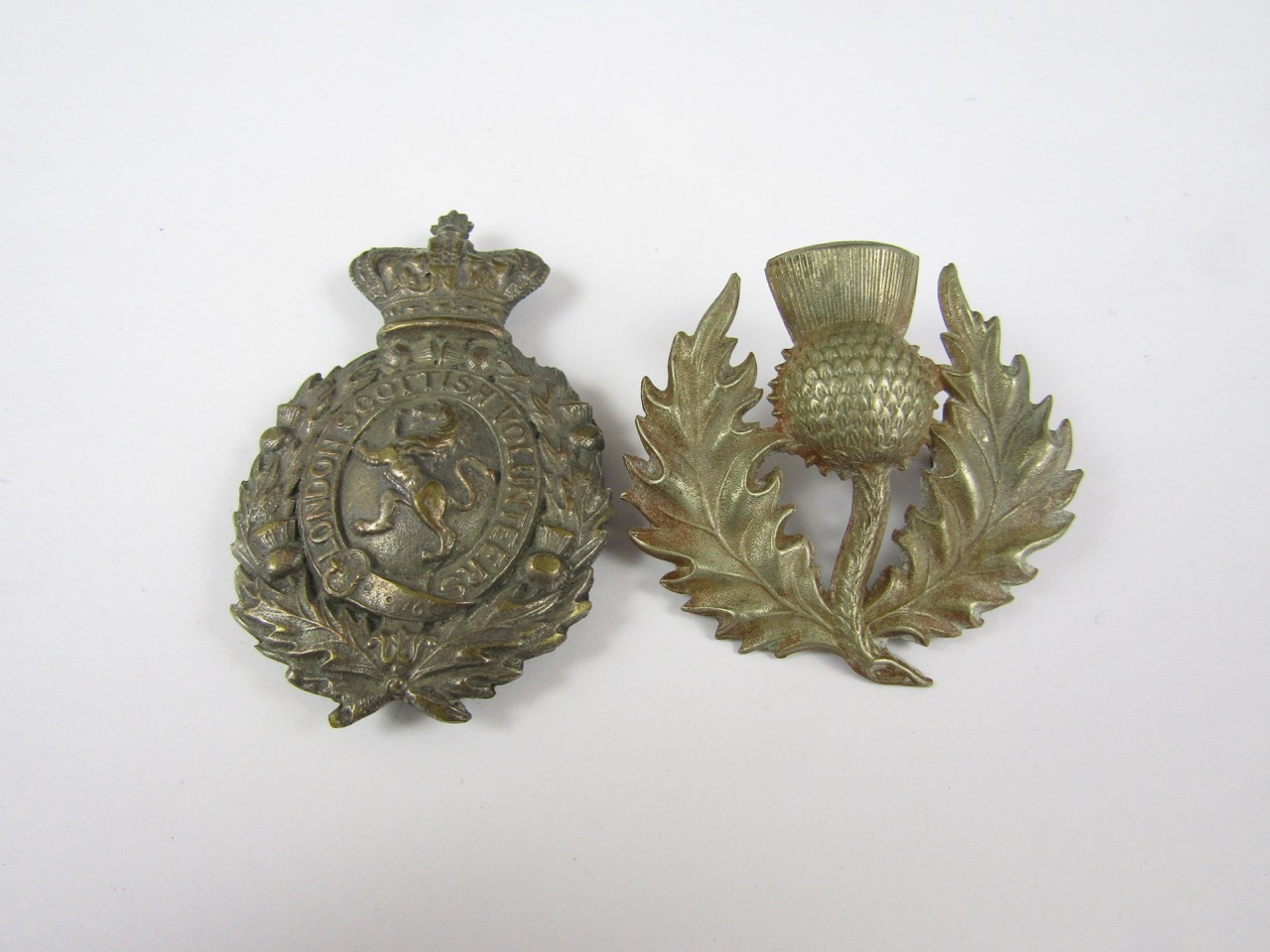Paire D'insignes Collier Victorien - The London Scottish Rifle Volunteers - Militaria D'occasion