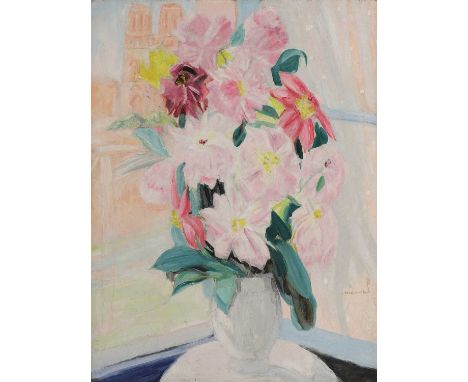 Jacqueline Marval (French, 1866-1932)A vase of liliessigned 'Marval' l.r., oil on canvas116 x 89cmCondition ReportFramed:133 