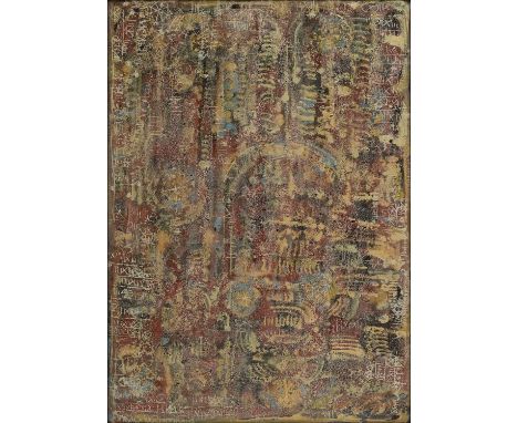 Massoud Arabshahi (Iranian, 1935-2019)Untitled, c.1960signed l.r., mixed media on card100 x 69.5cmMassoud Arabshahi was born 
