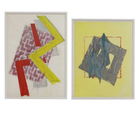▴ Richard Smith (1931-2016)Untitled (grey square);Untitled (yellow zigzag)the first signed and dated 'R. Smith 83' l.c., mixe