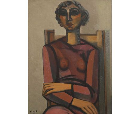 ▴ John Melville (1902-1986)Portrait of a lady seated on a chairsigned and dated 'John Melville, 1954' l.l., oil on canvas80 x