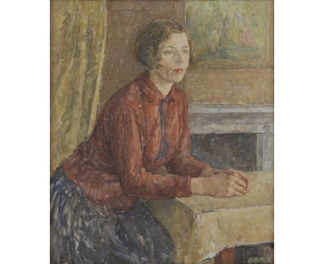 ▴ Katherine Grant Hartnell (1886-1965)Portrait of a woman in redsigned 'K. Hartnell' l.r., oil on canvas76 x 64cmProvenance: 