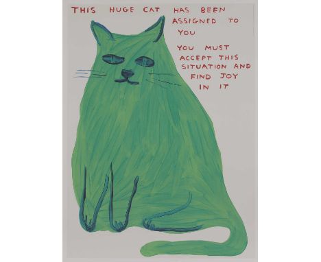 ▴ David Shrigley (b.1968)Untitled ('This Huge Cat...')offset lithograph in colours, 202280 x 60cm, unframedCondition ReportIn