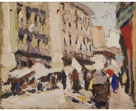 ▴ Anthony Gross RA (1905-1984)'Calle Augusta, Madrid', c.1927signed Anthony Gross u.r., further signed with initials l.r., oi