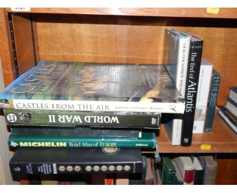 Reference volumes, including The Times Atlas, Michelin Road Atlas of Europe, (1 shelf).